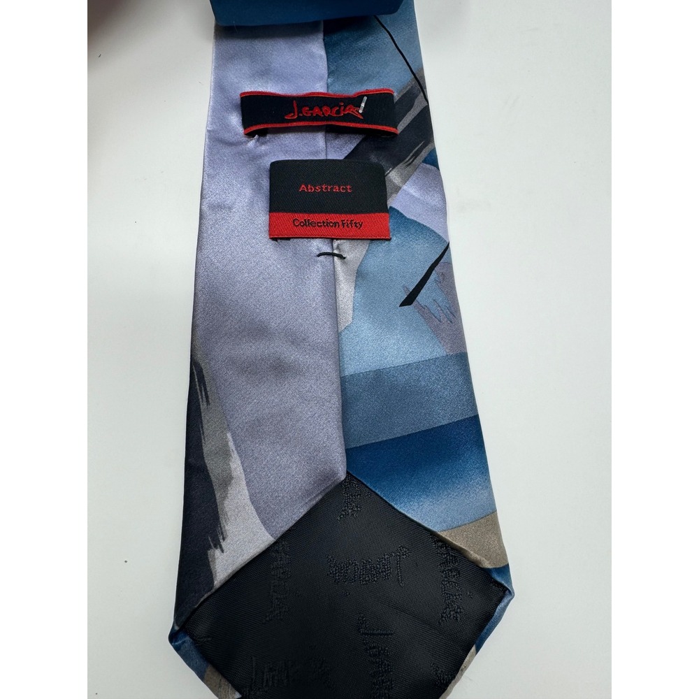 J. Garcia Abstract Collection Fifty Necktie -‎ Men's Designer Blue Tie - Picture 3 of 3